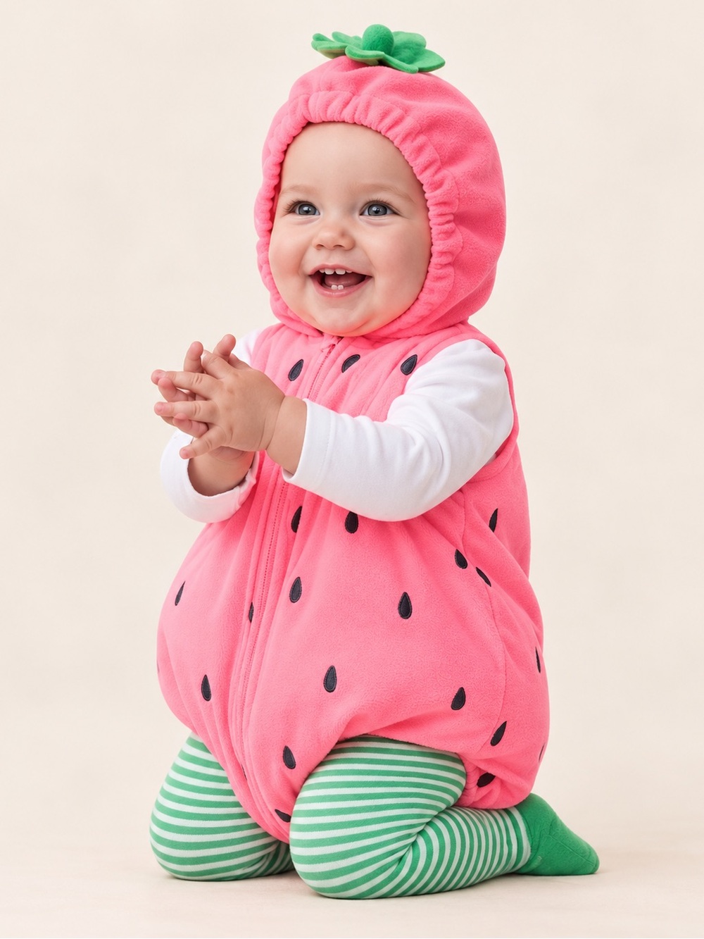 Carter’s 18 month Baby Pink Strawberry Halloween Costume /Warm Fuzzy Cute Infant
